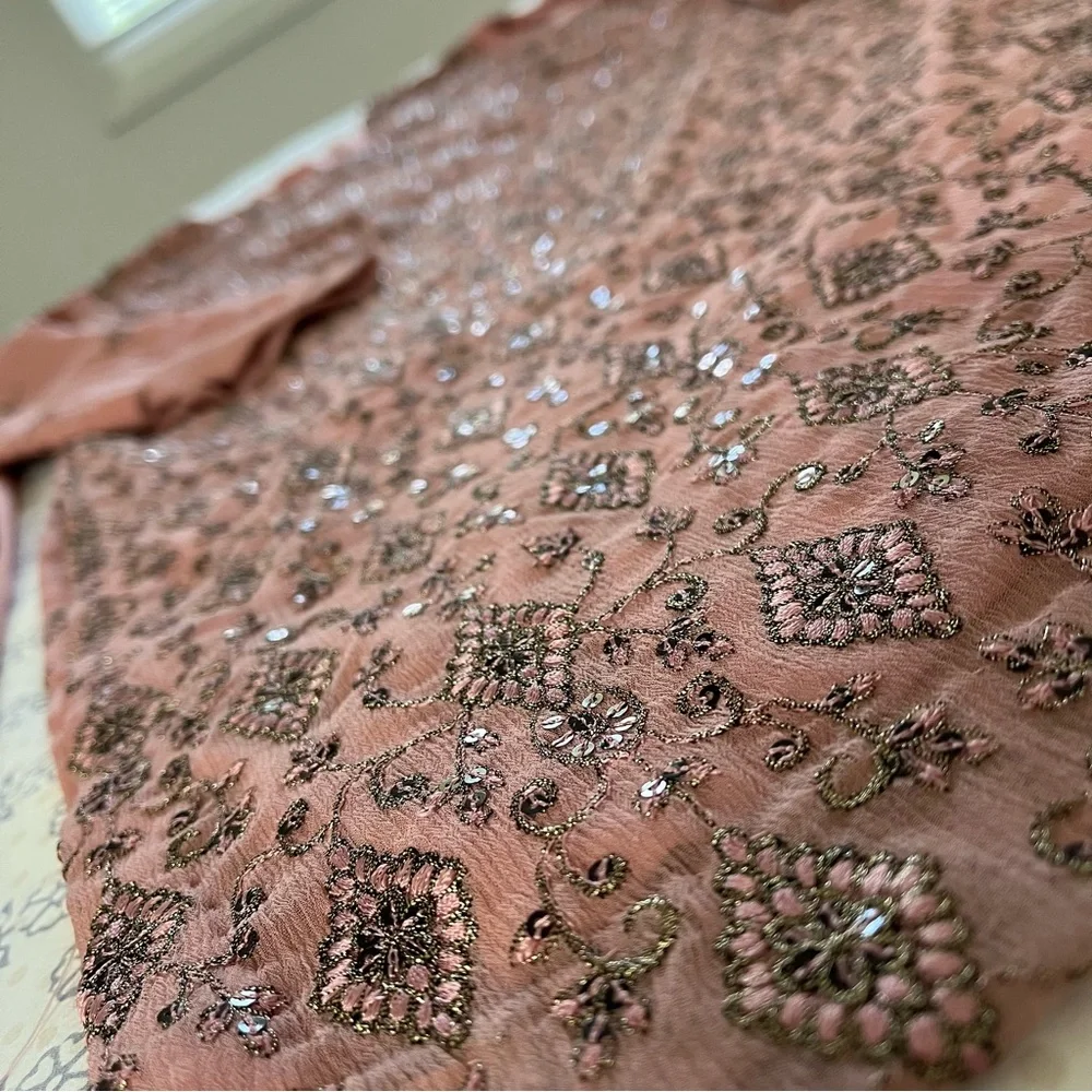 NEW Sequin Embellished Chiffon Salwar Kameez - Picture 4 of 12